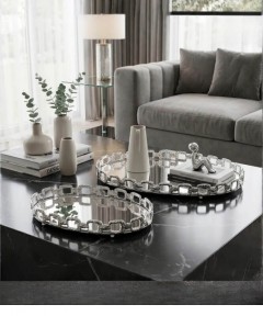 ZEYVE SILVER NEW MODEL 2-PIECE OVAL TRAY 20*30-26*36cm